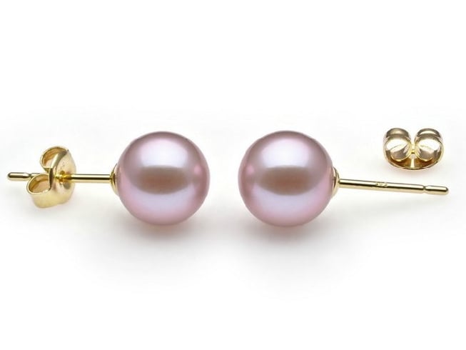 6-7 mm Lavender Freshwater Pearl Set 14K Gold